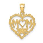14K MOM in Heart Charm - Image 4