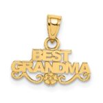 14k BEST GRANDMA with Flower Pendant