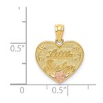 14k Two-tone LITTLE SISTER Heart Pendant - Image 3