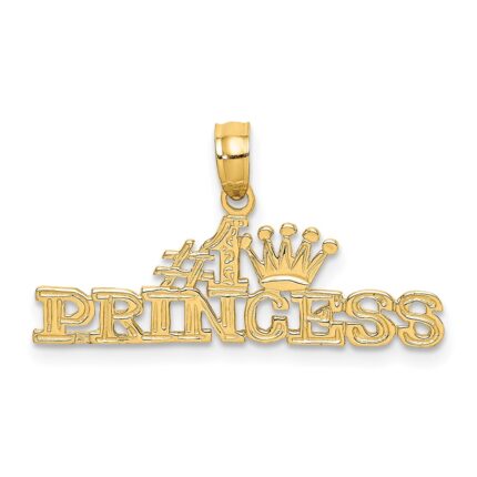 14K #1 PRINCESS with Crown Charm