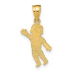 14K Boy Waving with Heart on Pocket Charm - Image 4
