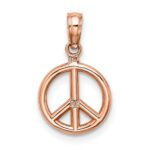 14k Rose Gold 3-D Peace Symbol Charm - Image 3