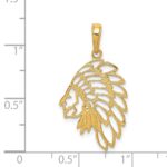 14K Cut-out Head Dress Pendant - Image 3