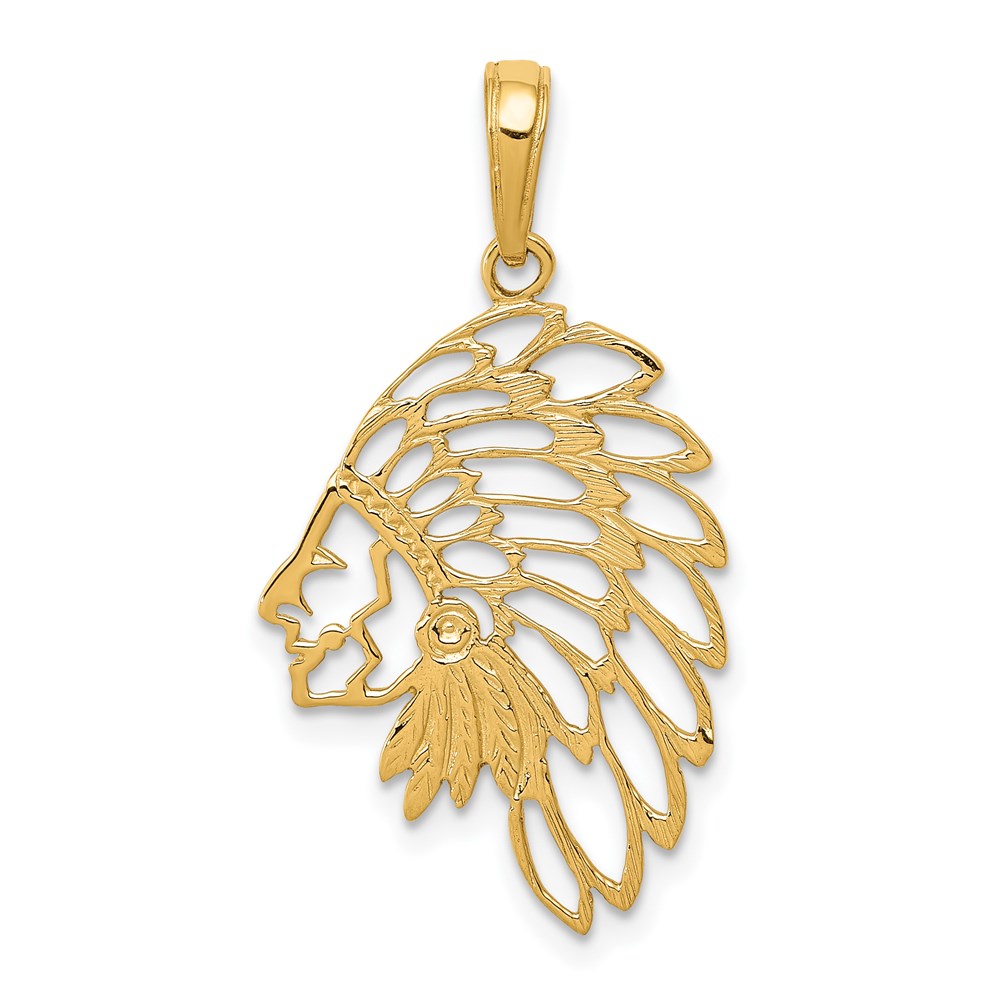 D4081.jpg 14K Cut-out Head Dress Pendant - Image 1