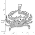 14K White Gold Large Blue Crab Pendant - Image 3