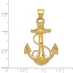 14K Large 2-D Anchor with Rope Pendant - Image 3