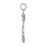 14K White Gold Large Anchor with Rope Pendant - Image 2