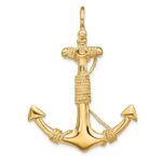 14K Large 3-D Solid Anchor with Wrapped Rope Pendant - Image 3