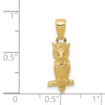 14K 3-D Owl Pendant - Image 4
