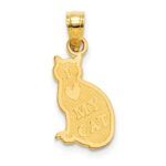 14k I HEART MY CAT on Reverse Cat Pendant - Image 3