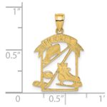 14K HOCKEY Story Framed Charm - Image 3