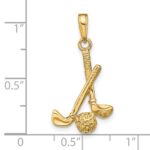 14K 3-D Golf Clubs and Ball Pendant - Image 4
