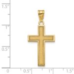 14K Medium Satin Cross Pendant - Image 3