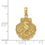 14k Seahorse in a Shell Pendant - Image 3