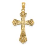 14K with White Rhodium Reversible with GOD LOVE Cross Pendant - Image 4