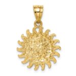 14K and White Rhodium Brushed Sun and Moon Pendant - Image 3