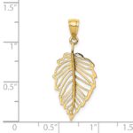 14K Polished Leaf Pendant - Image 3