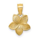 14K Polished Mini Plumeria Pendant