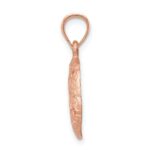 14K Rose Gold Brushed Diamond-cut Sand Dollar Pendant - Image 2
