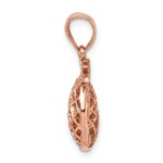 14K Rose Gold Polished and Diamond-cut 3-D Pineapple Pendant - Image 2