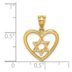 14K Polished Star of David in Heart Pendant - Image 4