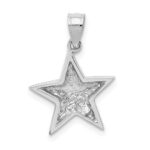 14K White Gold Polished Star Pendant - Image 4