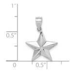 14K White Gold Polished Star Pendant - Image 3
