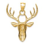 14K Polished Deer Head Pendant - Image 3