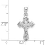 14K White Polished Celtic Cross Pendant - Image 4