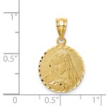 14K Brushed Diamond-Cut Virgin Mary Pendant - Image 4