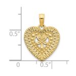 14k Fancy Floral Heart Pendant - Image 3