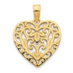 14k Fancy Filigree Heart Pendant