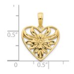 14k Fancy Filigree Heart Pendant - Image 3