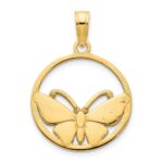 14k Pink Epoxy Butterfly Pendant - Image 4