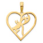 14ky Deer in a Heart Pendant - Image 4
