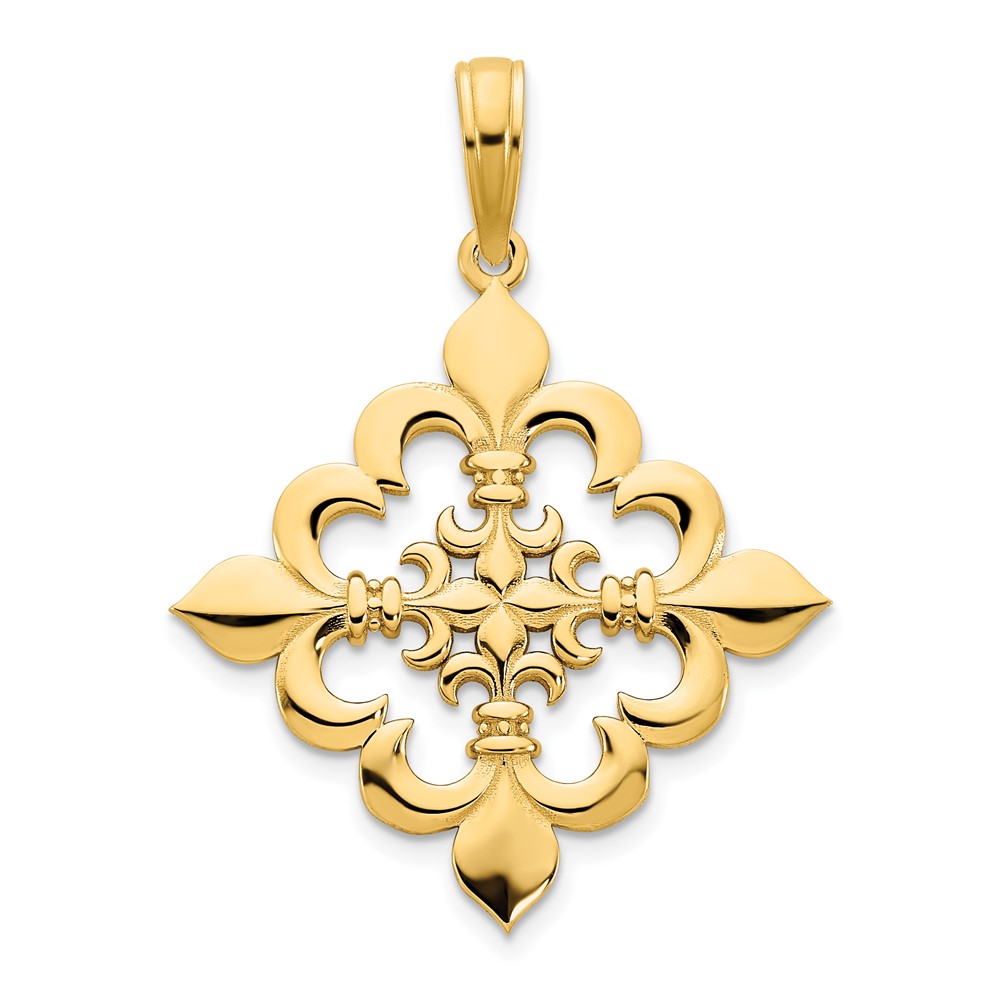 D5068.jpg 14k Fancy Fleur de Lis Pendant - Image 1