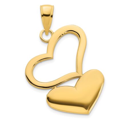 14k Two Hearts Pendant