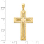 14k Fancy Sandblasted Cross Pendant - Image 2