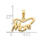 14k MOM Heart Pendant - Image 3
