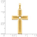 14k Polished and Satin Cross Pendant - Image 2
