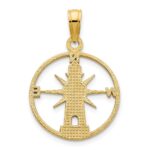 14k Lighthouse in Circle Charm - Image 4