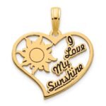 14k Epoxy I LOVE MY SUNSHINE Heart Pendant