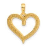 14k and White Rhodium Polished Heart Pendant - Image 3