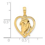 14k Polished Horse Head In Heart Pendant - Image 4
