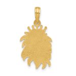 14K Polished Lion Head with Crown Pendant - Image 3