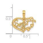14k Fancy SWEET 16 in Heart Charm - Image 3
