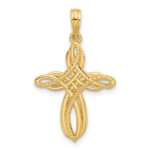 14K Fancy Entwined Cross Charm