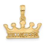 14K Polished PRINCESS Crown Charm
