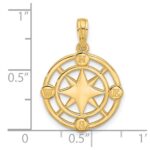 14K Polished Round Compass Charm - Image 3