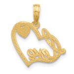 14K Polished Fancy LOVE Script and Hearts Charm - Image 4